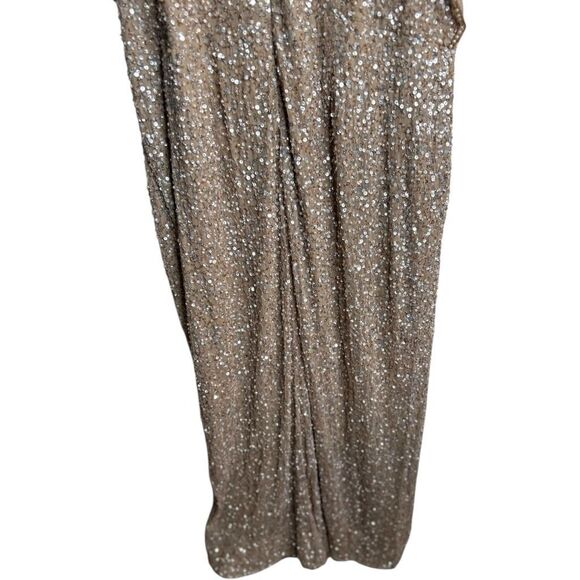 Adrianna Papell Gold Sequin Maxi Dress - Picture 7 of 13